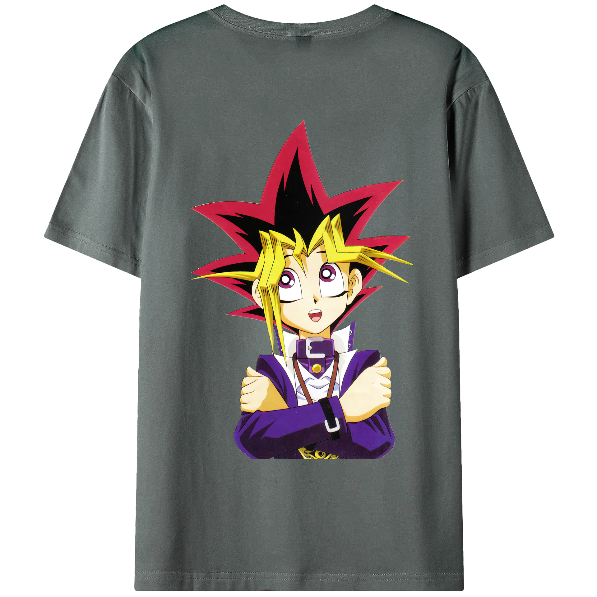 （画像用） 遊☆戯☆王 Yu-Gi-Oh! 綿100％ メンズ半袖Tシャツ（バックプリント） 通気性